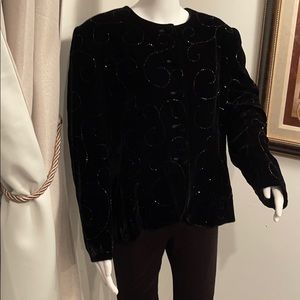 JONES NEW YORK BLACK VELVET BLAZER SIZE 14